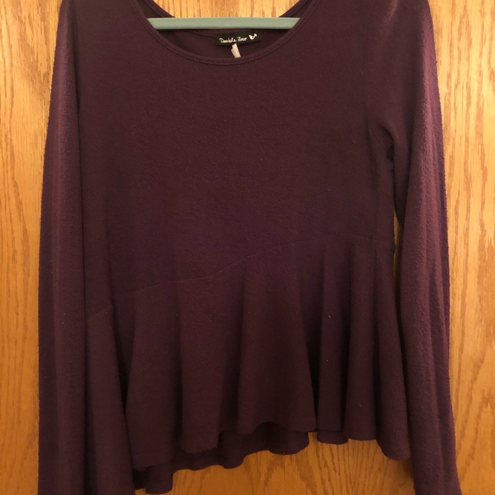 Purple long sleeve button back shirt
